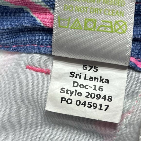Lilly Pulitzer Adie Shorts Womens Size 0 Blue Tiki Pink Style 20948 100% Cotton - Picture 13 of 14